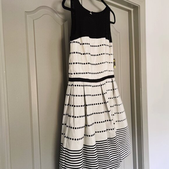Taylor Dresses Plus Dotted Stripes Dress – Size 8 (New with Tags) - Picture 1 of 9